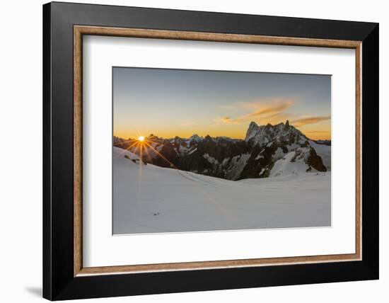 Rochefort ridge with Dent du Geant, Mont Blanc Glacier, Chamonix-Mont-Blanc, Haute-Savoie, Auvergne-Francesco Vaninetti-Framed Photographic Print