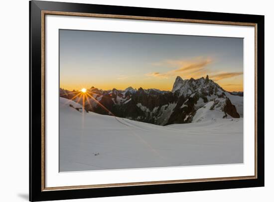 Rochefort ridge with Dent du Geant, Mont Blanc Glacier, Chamonix-Mont-Blanc, Haute-Savoie, Auvergne-Francesco Vaninetti-Framed Photographic Print