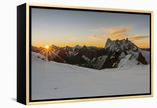 Rochefort ridge with Dent du Geant, Mont Blanc Glacier, Chamonix-Mont-Blanc, Haute-Savoie, Auvergne-Francesco Vaninetti-Framed Premier Image Canvas