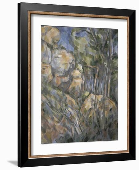 Rochers près des grottes au-dessus de Château-Noir-Paul Cézanne-Framed Giclee Print