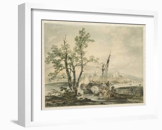 Rochester, C.1793 (W/C with Pen & Ink on Paper)-Joseph Mallord William Turner-Framed Giclee Print