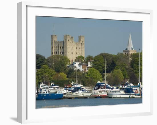 Rochester Castle and Cathedral, Rochester, Kent, England, United Kingdom, Europe-Charles Bowman-Framed Photographic Print