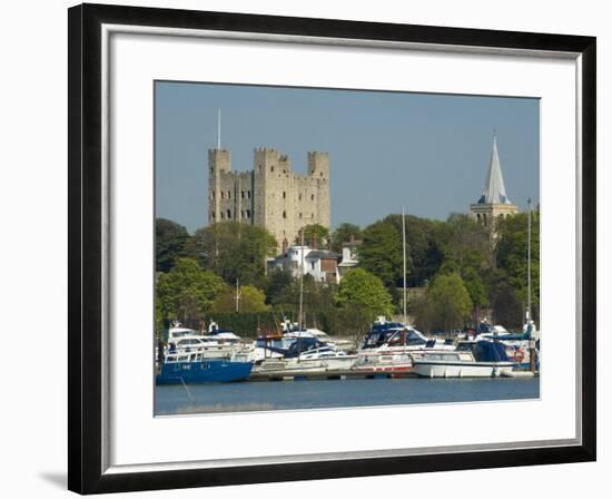 Rochester Castle and Cathedral, Rochester, Kent, England, United Kingdom, Europe-Charles Bowman-Framed Photographic Print
