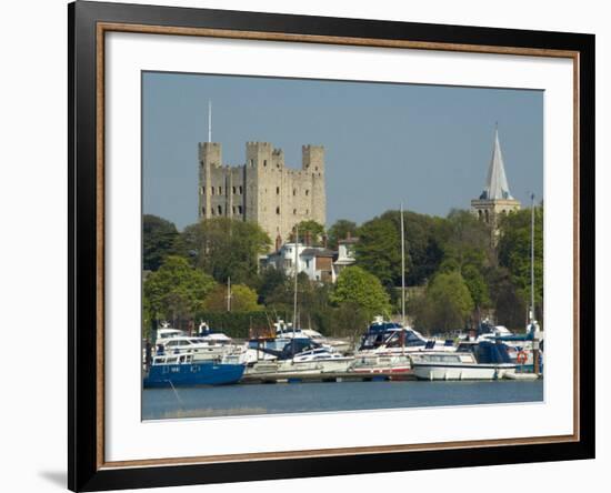 Rochester Castle and Cathedral, Rochester, Kent, England, United Kingdom, Europe-Charles Bowman-Framed Photographic Print