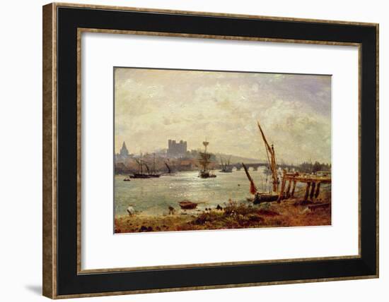 Rochester Cathedral and Castle, C.1820-30 (Oil on Panel)-Frederick Nash-Framed Giclee Print