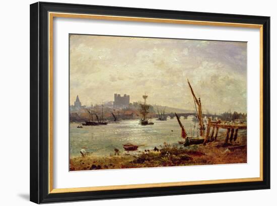 Rochester Cathedral and Castle, C.1820-30 (Oil on Panel)-Frederick Nash-Framed Giclee Print