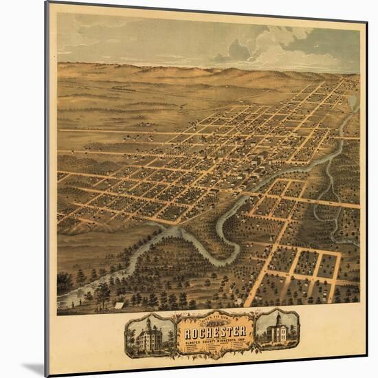 Rochester, Minnesota - Panoramic Map-Lantern Press-Mounted Art Print