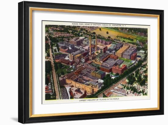 Rochester, New York - Aerial View of Kodak Park-Lantern Press-Framed Art Print