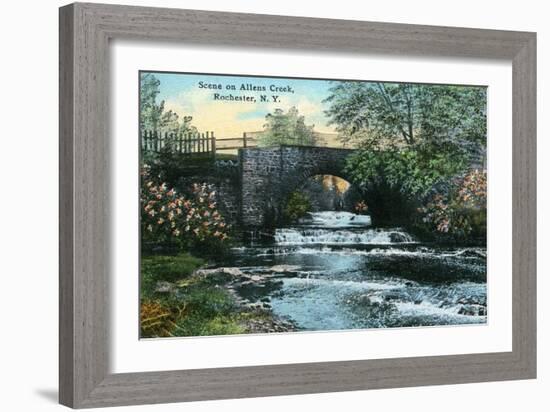 Rochester, New York - Allen's Creek Scene-Lantern Press-Framed Art Print