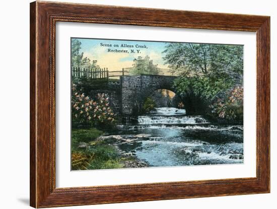 Rochester, New York - Allen's Creek Scene-Lantern Press-Framed Art Print