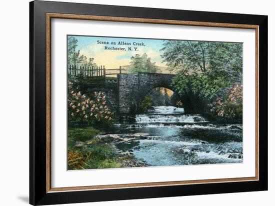 Rochester, New York - Allen's Creek Scene-Lantern Press-Framed Art Print