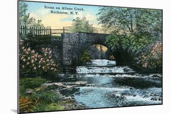 Rochester, New York - Allen's Creek Scene-Lantern Press-Mounted Art Print