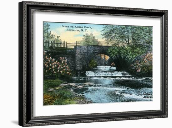 Rochester, New York - Allen's Creek Scene-Lantern Press-Framed Art Print