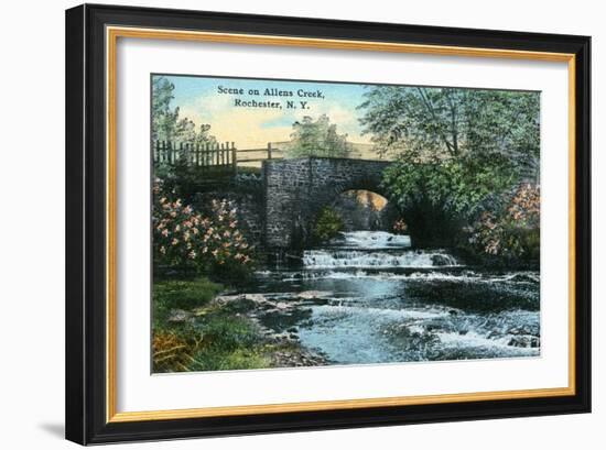 Rochester, New York - Allen's Creek Scene-Lantern Press-Framed Art Print