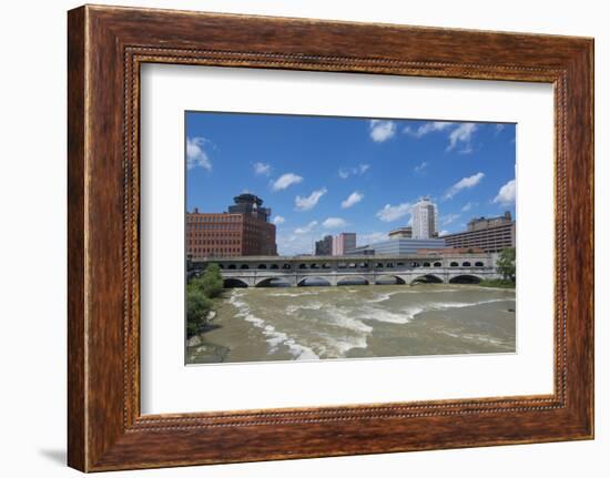 Rochester, New York, Beautiful Genesee River and Downtown Skyline on Main Street Brown Water River-Bill Bachmann-Framed Photographic Print