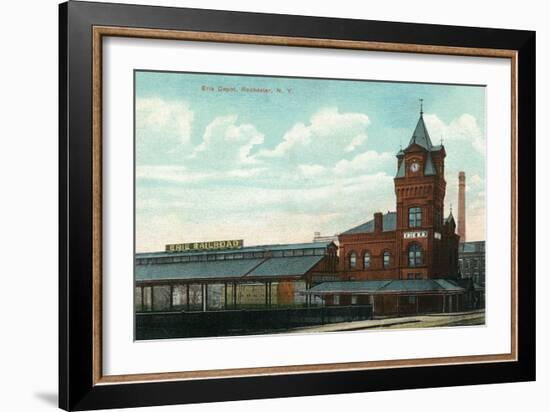 Rochester, New York - Eric Train Depot View-Lantern Press-Framed Art Print