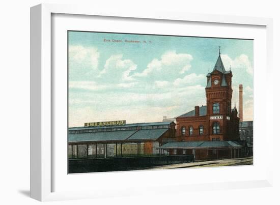 Rochester, New York - Eric Train Depot View-Lantern Press-Framed Art Print