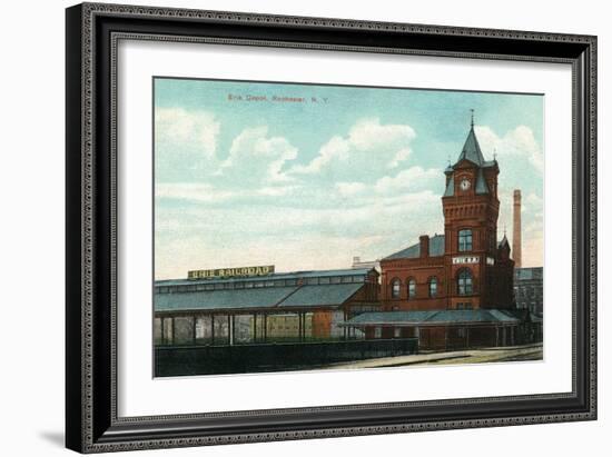 Rochester, New York - Eric Train Depot View-Lantern Press-Framed Art Print