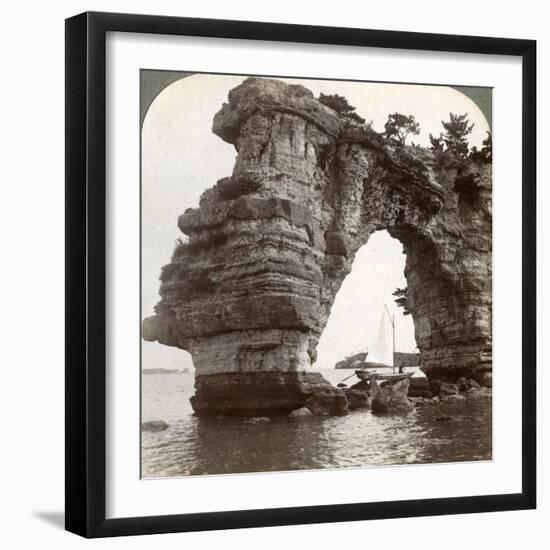 Rock Arch in Matsushima Bay, South-East Japan, 1904-Underwood & Underwood-Framed Photographic Print