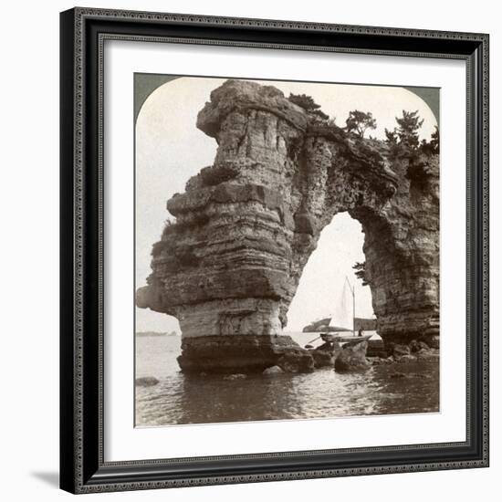 Rock Arch in Matsushima Bay, South-East Japan, 1904-Underwood & Underwood-Framed Photographic Print