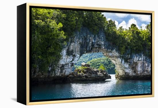 Rock Arch in the Rock Islands, Palau, Central Pacific, Pacific-Michael Runkel-Framed Premier Image Canvas