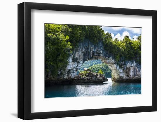 Rock Arch in the Rock Islands, Palau, Central Pacific, Pacific-Michael Runkel-Framed Photographic Print