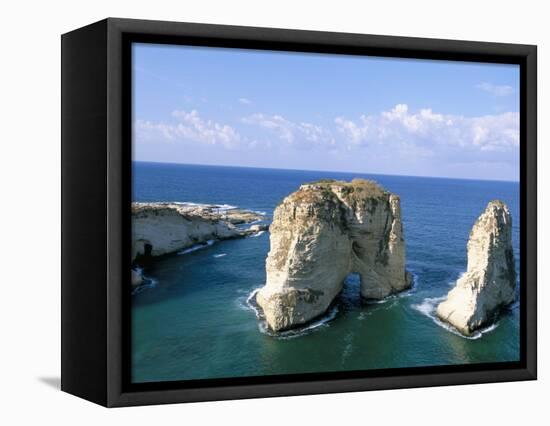 Rock Arches, Beirut, Lebanon, Mediterranean Sea, Middle East-Alison Wright-Framed Premier Image Canvas