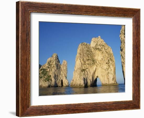 Rock Arches known as the Faraglioni Stacks Off the Coast of the Island of Capri, Campania, Italy-Ken Gillham-Framed Photographic Print