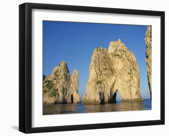 Rock Arches known as the Faraglioni Stacks Off the Coast of the Island of Capri, Campania, Italy-Ken Gillham-Framed Photographic Print