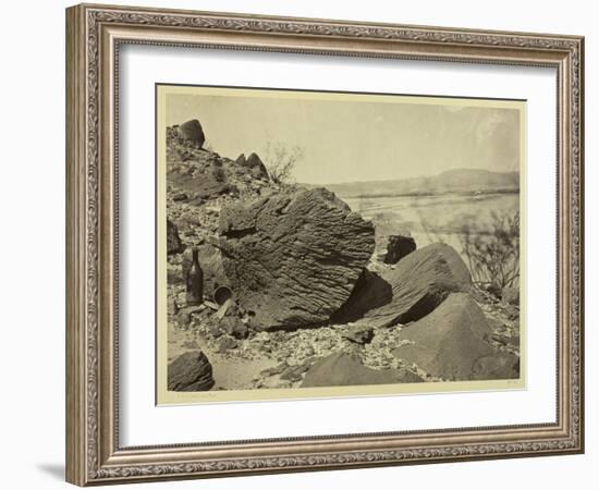 Rock Carved by Drifting Sand, Below Fortification Rock, Arizona, 1871-Timothy O'Sullivan-Framed Photographic Print