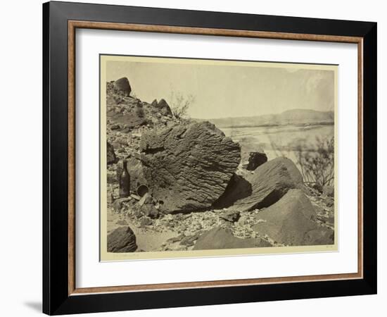 Rock Carved by Drifting Sand, Below Fortification Rock, Arizona, 1871-Timothy O'Sullivan-Framed Photographic Print