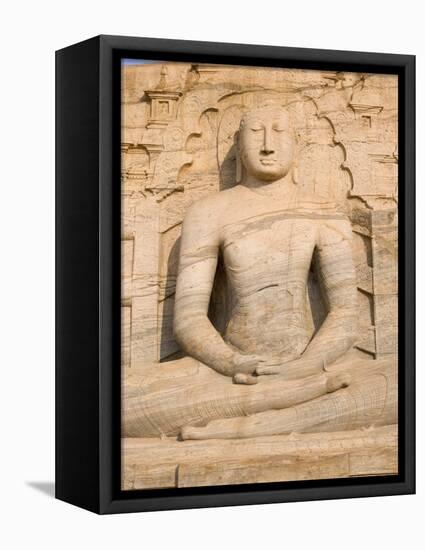 Rock Carved Granite Image of the Seated Buddha, Unesco World Heritage Site, Sri Lanka-Gavin Hellier-Framed Premier Image Canvas
