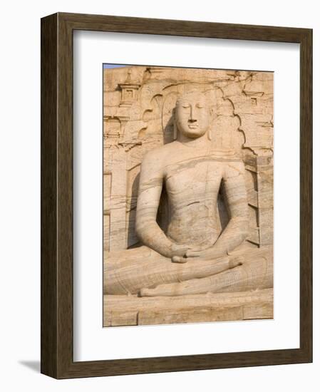 Rock Carved Granite Image of the Seated Buddha, Unesco World Heritage Site, Sri Lanka-Gavin Hellier-Framed Photographic Print