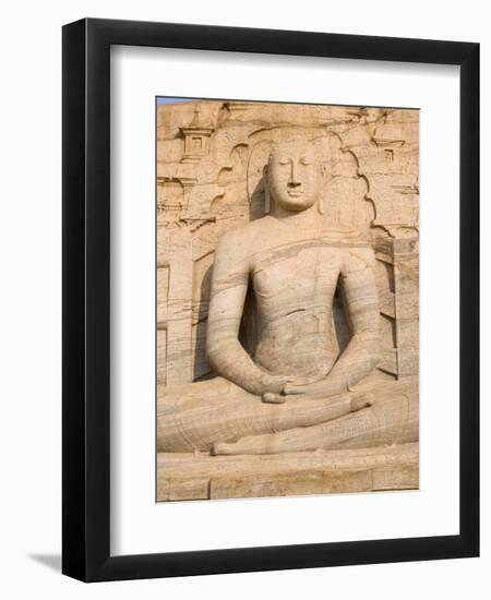 Rock Carved Granite Image of the Seated Buddha, Unesco World Heritage Site, Sri Lanka-Gavin Hellier-Framed Photographic Print
