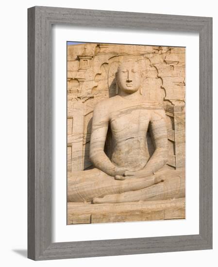 Rock Carved Granite Image of the Seated Buddha, Unesco World Heritage Site, Sri Lanka-Gavin Hellier-Framed Photographic Print