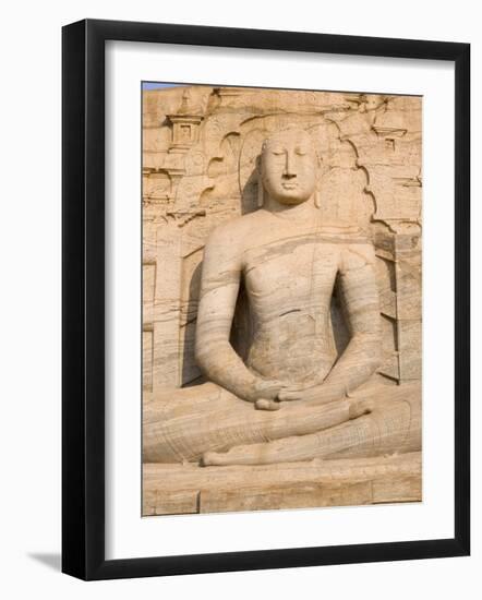 Rock Carved Granite Image of the Seated Buddha, Unesco World Heritage Site, Sri Lanka-Gavin Hellier-Framed Photographic Print