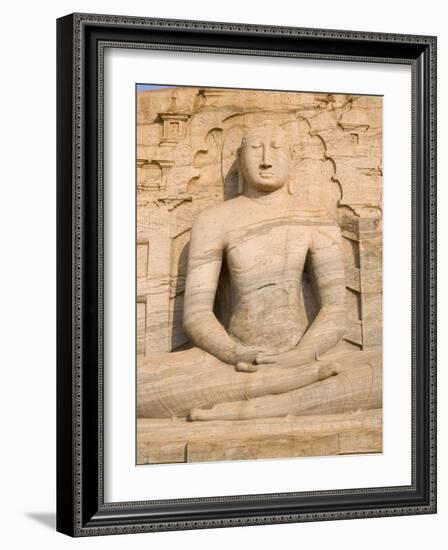 Rock Carved Granite Image of the Seated Buddha, Unesco World Heritage Site, Sri Lanka-Gavin Hellier-Framed Photographic Print