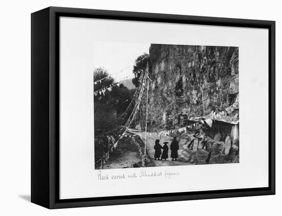 Rock Carved with Buddhist Figures, Tibet, 1903-04-John Claude White-Framed Premier Image Canvas