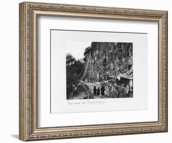 Rock Carved with Buddhist Figures, Tibet, 1903-04-John Claude White-Framed Giclee Print