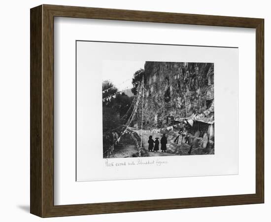 Rock Carved with Buddhist Figures, Tibet, 1903-04-John Claude White-Framed Giclee Print