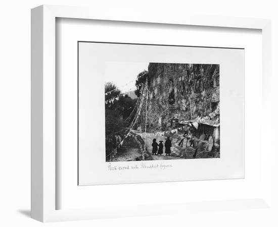 Rock Carved with Buddhist Figures, Tibet, 1903-04-John Claude White-Framed Giclee Print