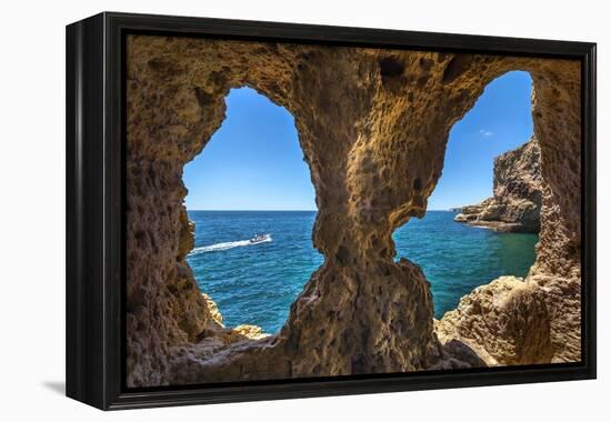 Rock Cave, Algar Seco, Carvoeiro, Algarve, Portugal-Sabine Lubenow-Framed Premier Image Canvas