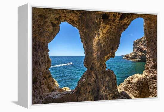 Rock Cave, Algar Seco, Carvoeiro, Algarve, Portugal-Sabine Lubenow-Framed Premier Image Canvas