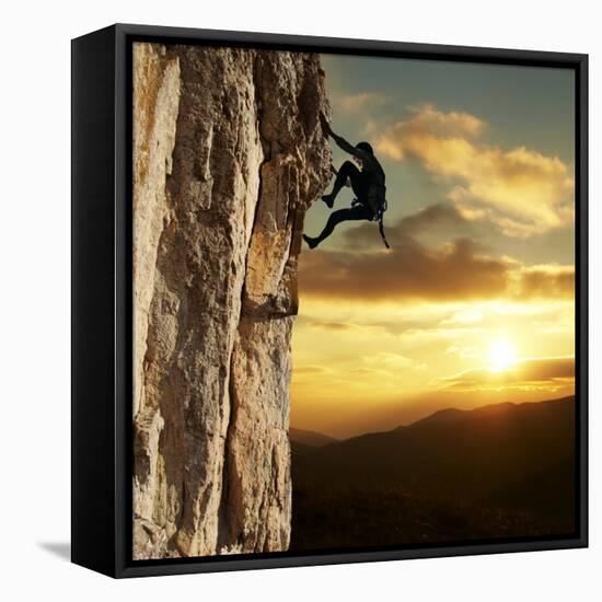 Rock Climber-Andrushko Galyna-Framed Stretched Canvas