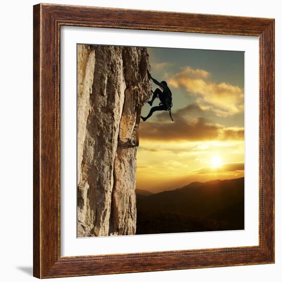 Rock Climber-Andrushko Galyna-Framed Art Print