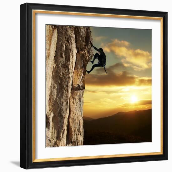 Rock Climber-Andrushko Galyna-Framed Art Print