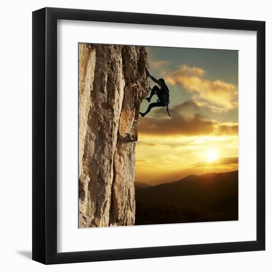 Rock Climber-Andrushko Galyna-Framed Art Print