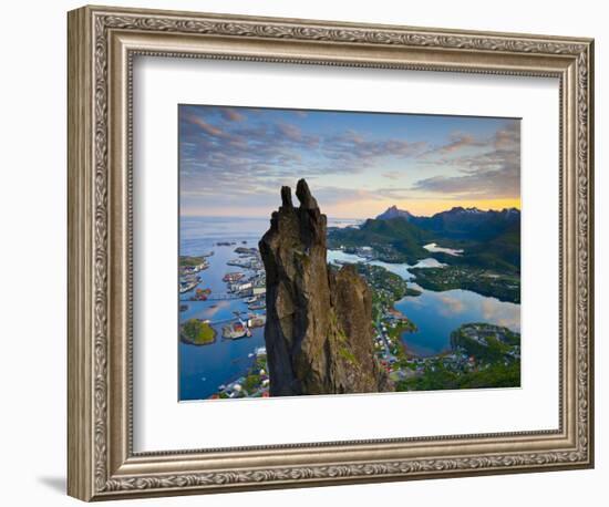 Rock Climbers Scale the Famous Svolv?rgeita, Svolvaer, Lofoten, Nordland, Norway-Doug Pearson-Framed Photographic Print