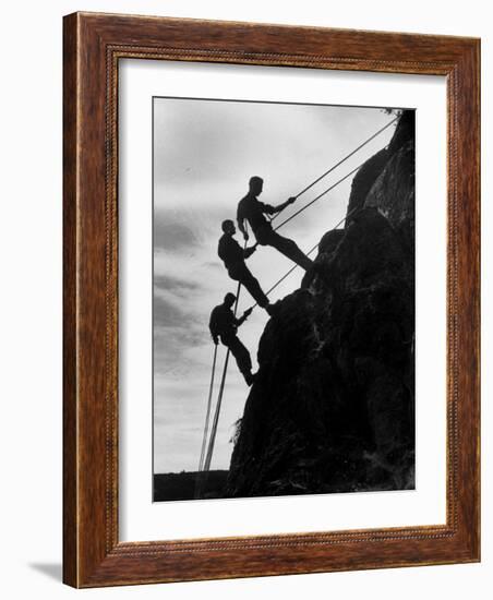 Rock Climbing Teenagers-null-Framed Premium Photographic Print
