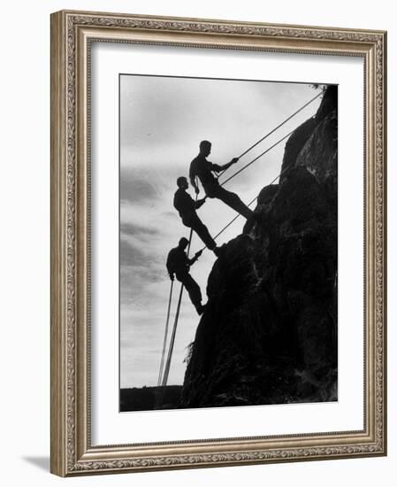 Rock Climbing Teenagers-null-Framed Photographic Print